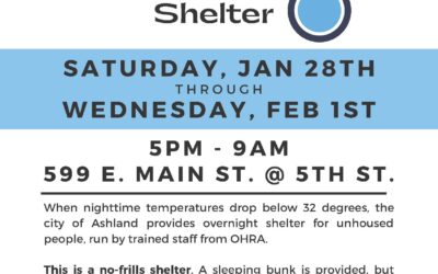 OHRA operating Ashland Extreme Weather Shelter for remainder of 2023